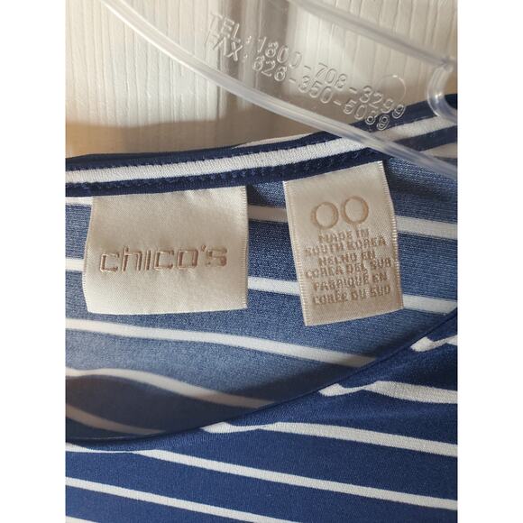 Chico's Dark Blue Bell Sleeve Blouse, Chico's 00/XS - Picture 5 of 6